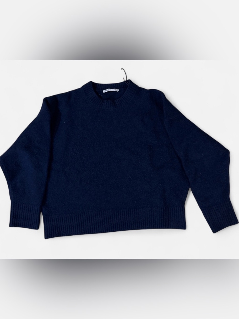 ZARA Women Navy Crewneck Sweater